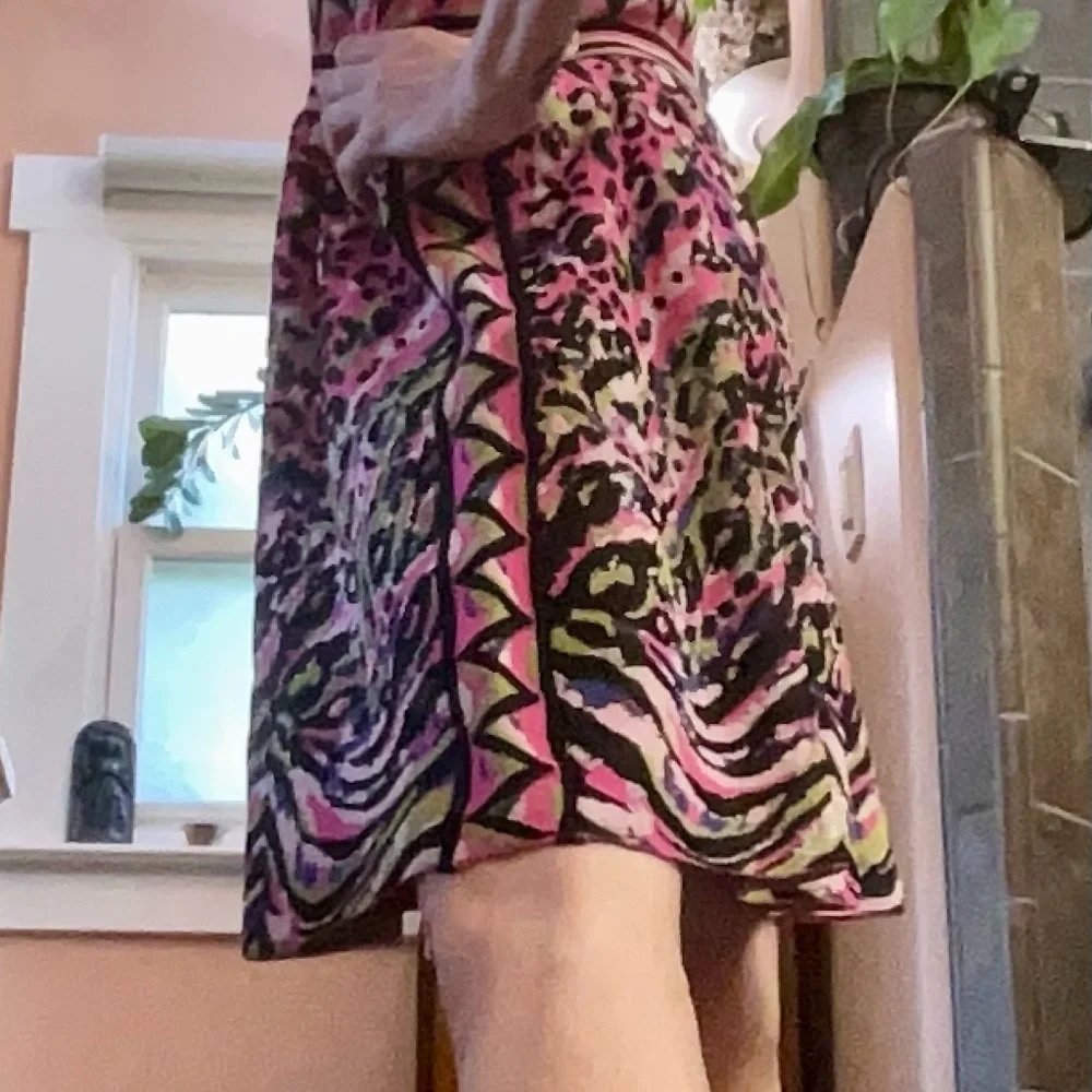 MISSONI Black and Pink A-Line Mini Dress Sleeveless - Picture 8 of 11